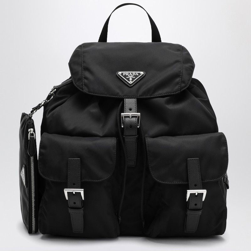 PRADA Recycled Nylon and Saffiano Mini Backpack with Pouch Handbag