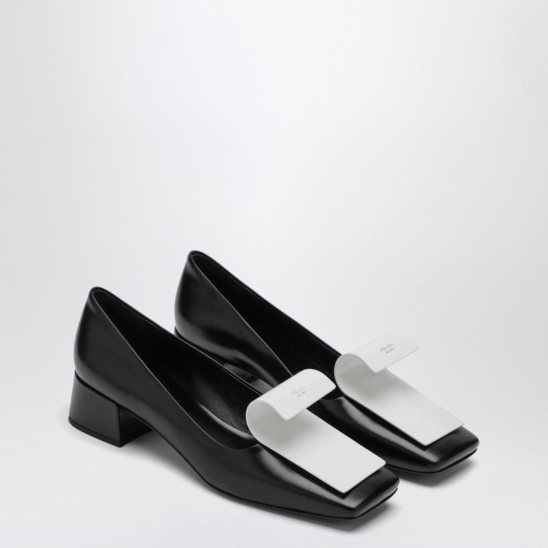 PRADA Leather DéCOLLETé Pumps for Women - Low Block Heel
