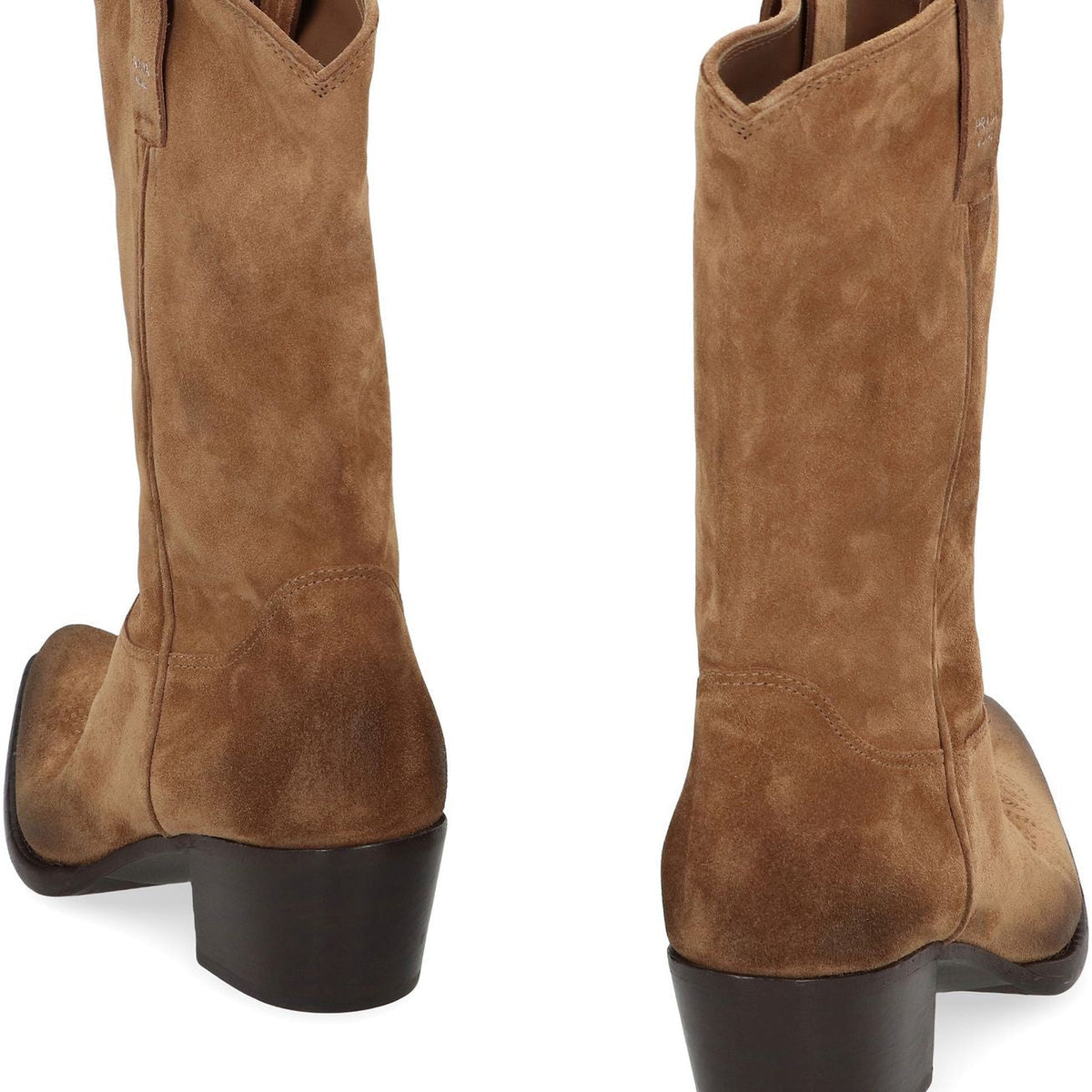 PRADA Pointy Toe Vintage Effect Ankle Boots