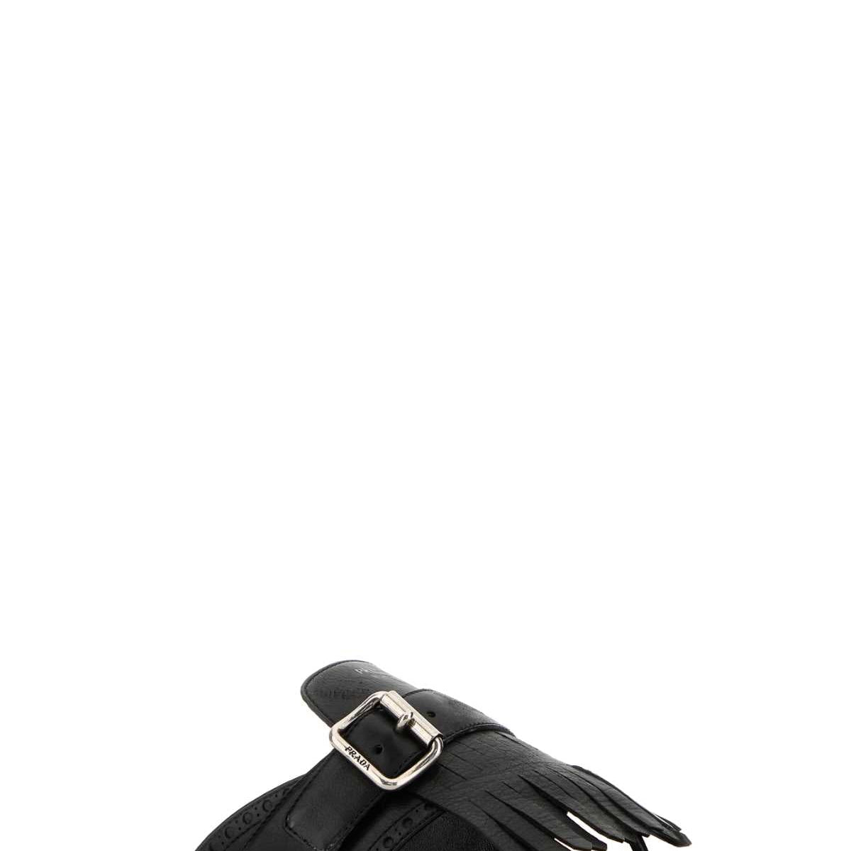 PRADA Leather Shuffle Thong Slippers