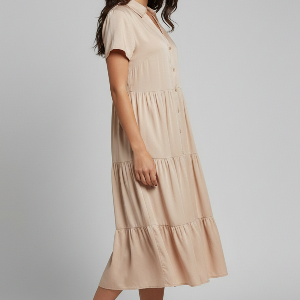 Amara | Midi Dress with Button-Front