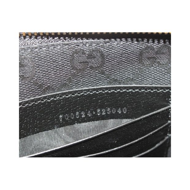 GUCCI Horsebit Top Zip Wrist Pouch in Black Leather