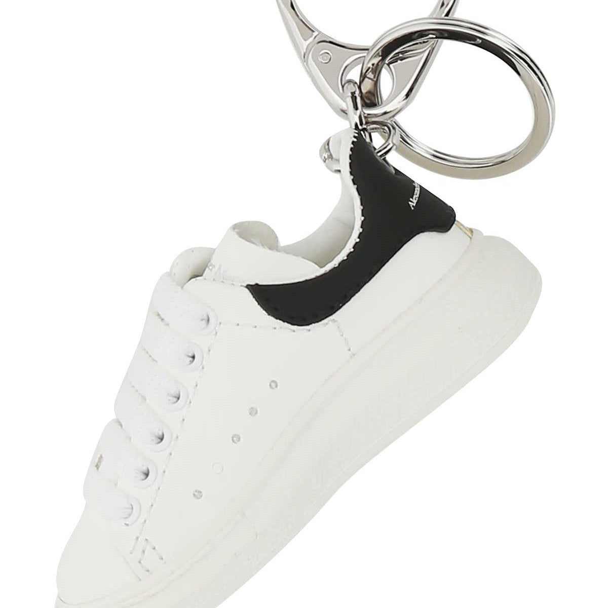 Alexander Mcqueen Men White Leather Key Ring