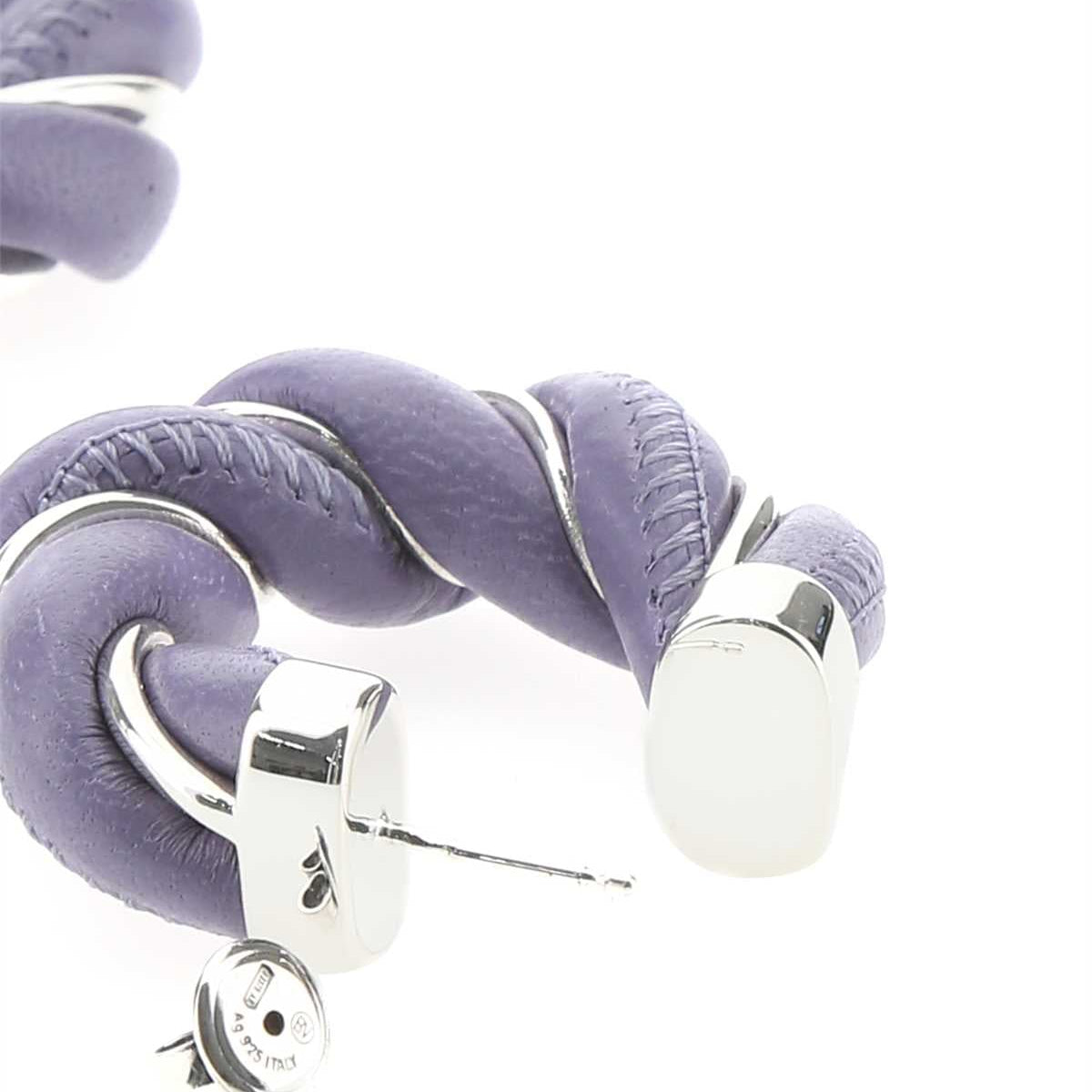 Bottega Veneta Women Lilac Nappa Leather And 925 Silver Earrings