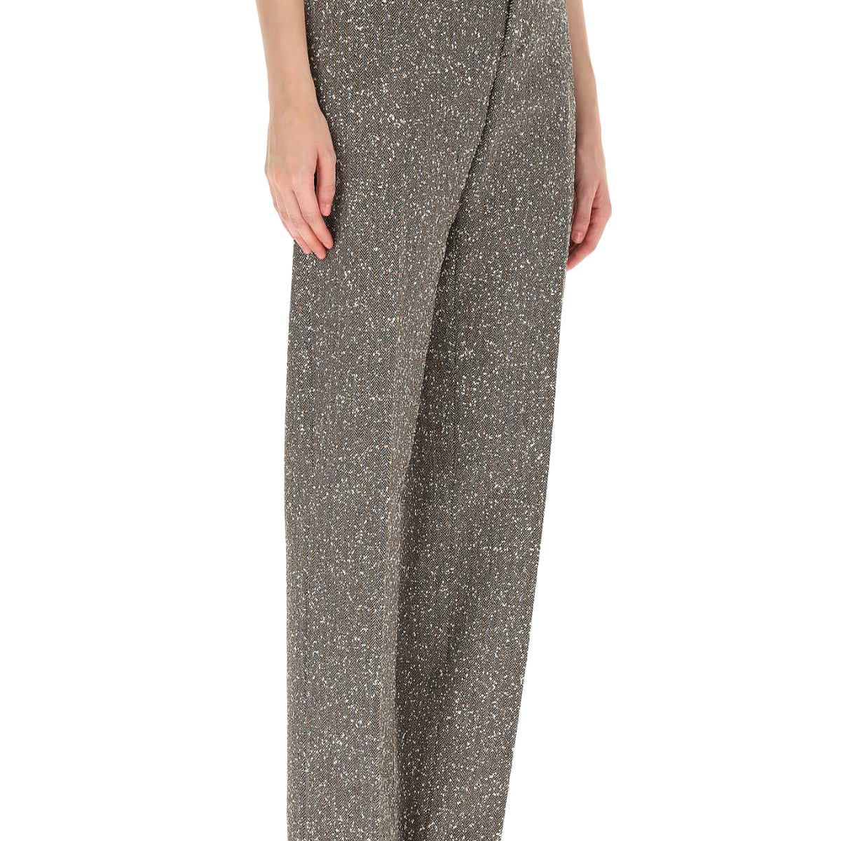 Bottega Veneta Women Embroidered Stretch Viscose Blend Pant