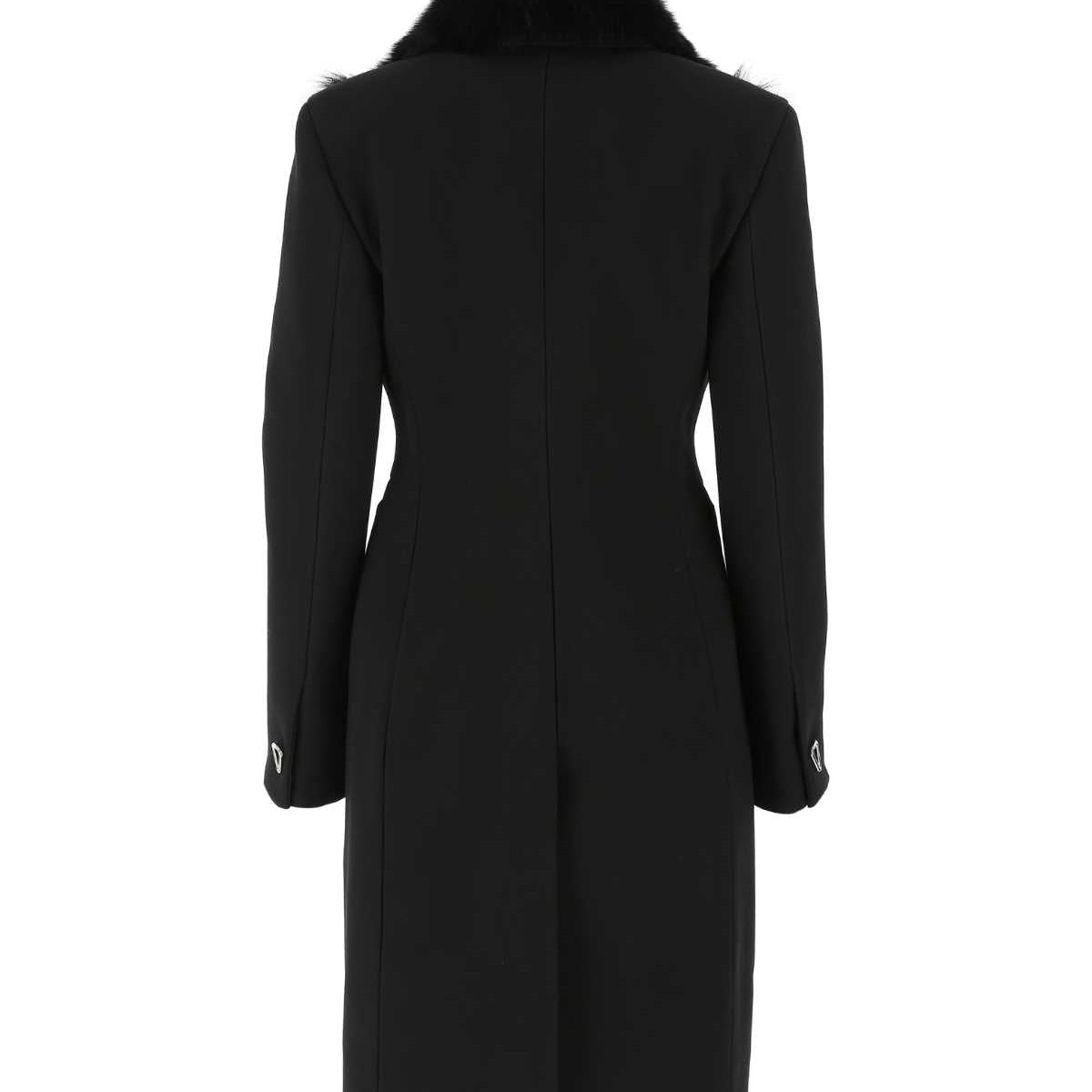 Bottega Veneta Women Black Stretch Acrylic Blend Coat