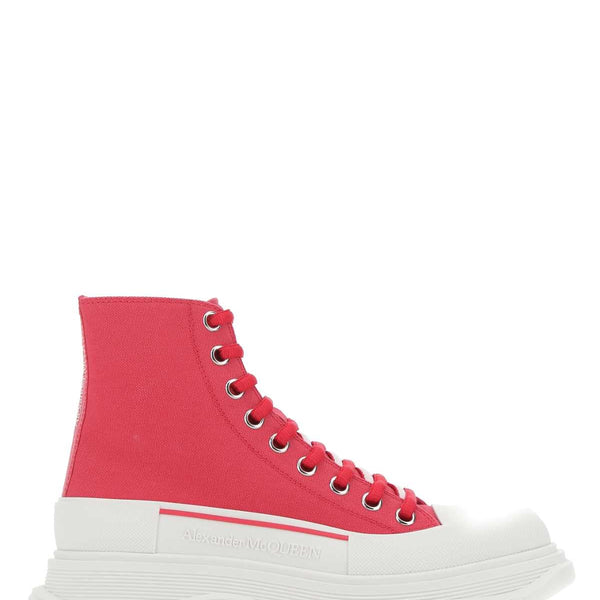 Alexander Mcqueen Women Fuchsia Canvas Tread Slick Sneakers