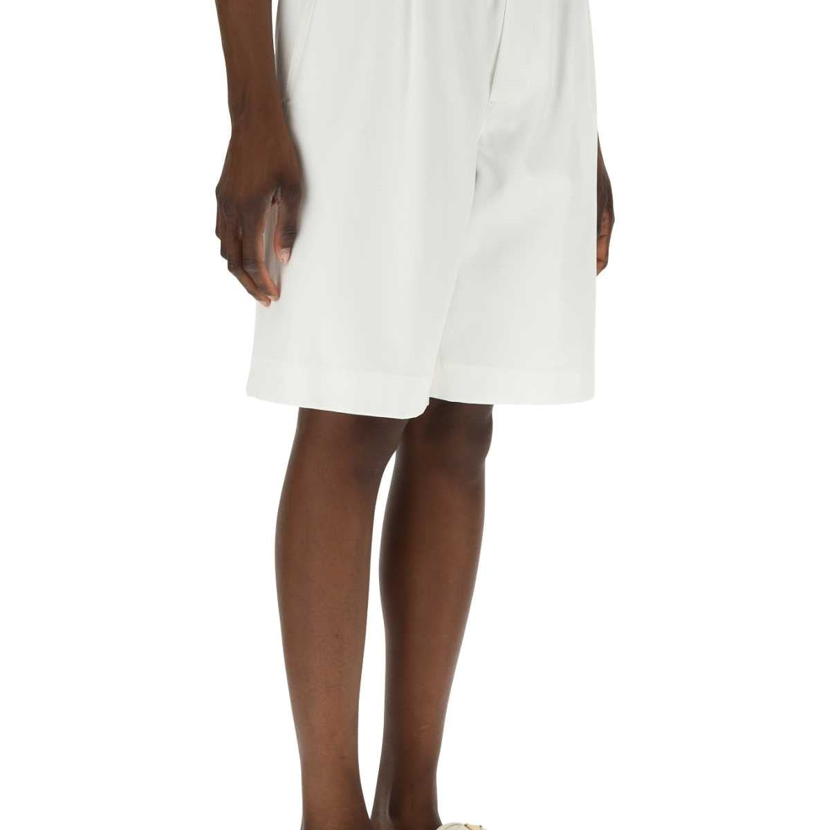 Bottega Veneta Women White Cotton Bermuda Shorts