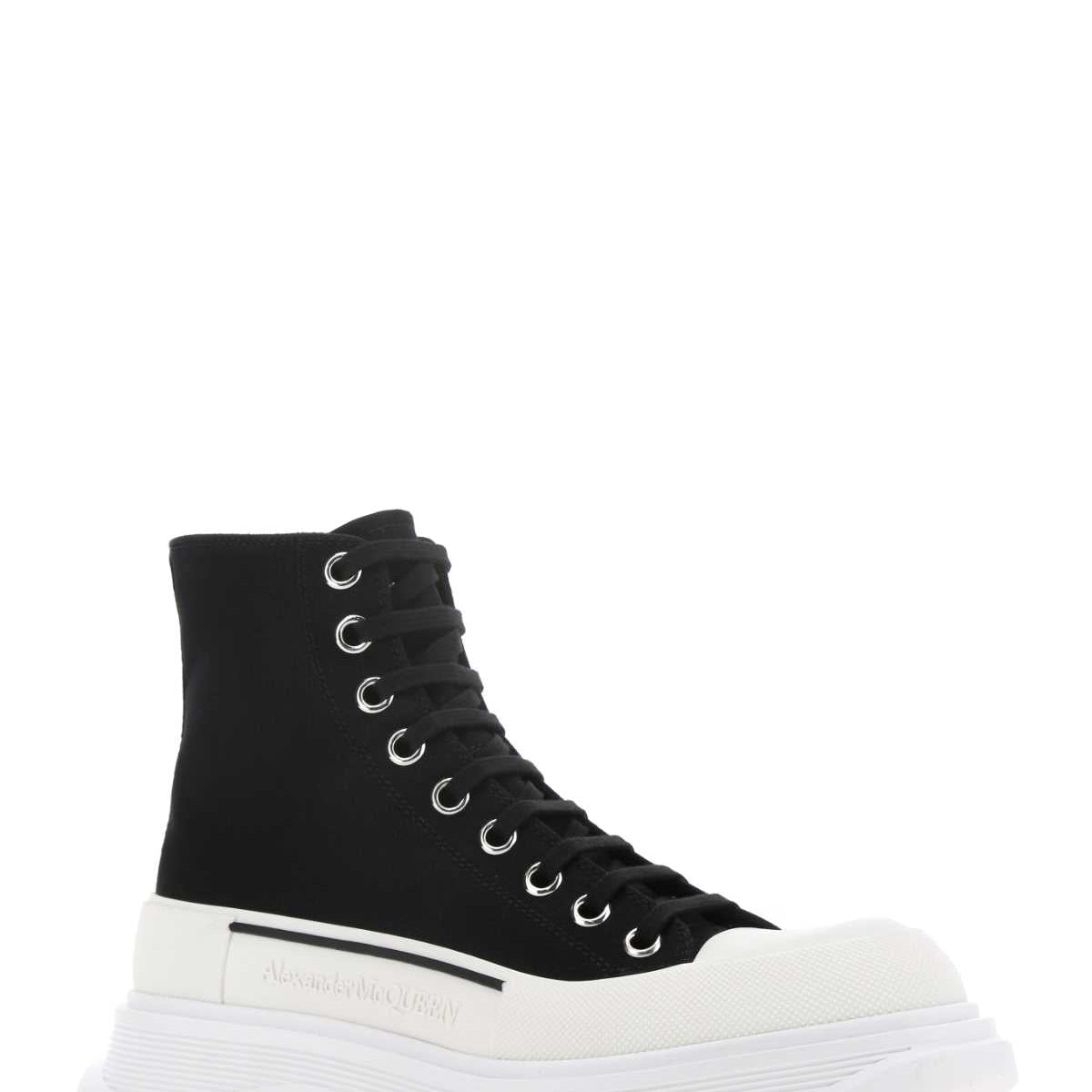 Alexander Mcqueen Men Black Canvas Canvas Sack Sneakers