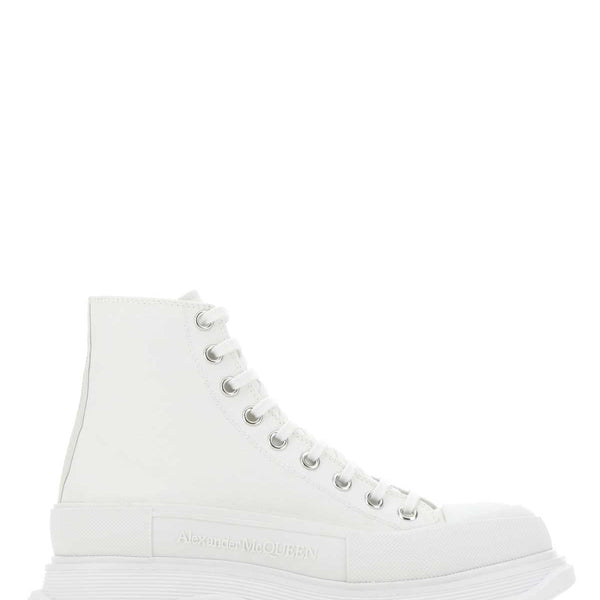 Alexander Mcqueen Men White Canvas Canvas Sack Sneakers