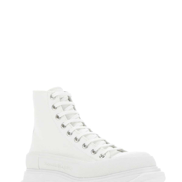 Alexander Mcqueen Men White Canvas Canvas Sack Sneakers