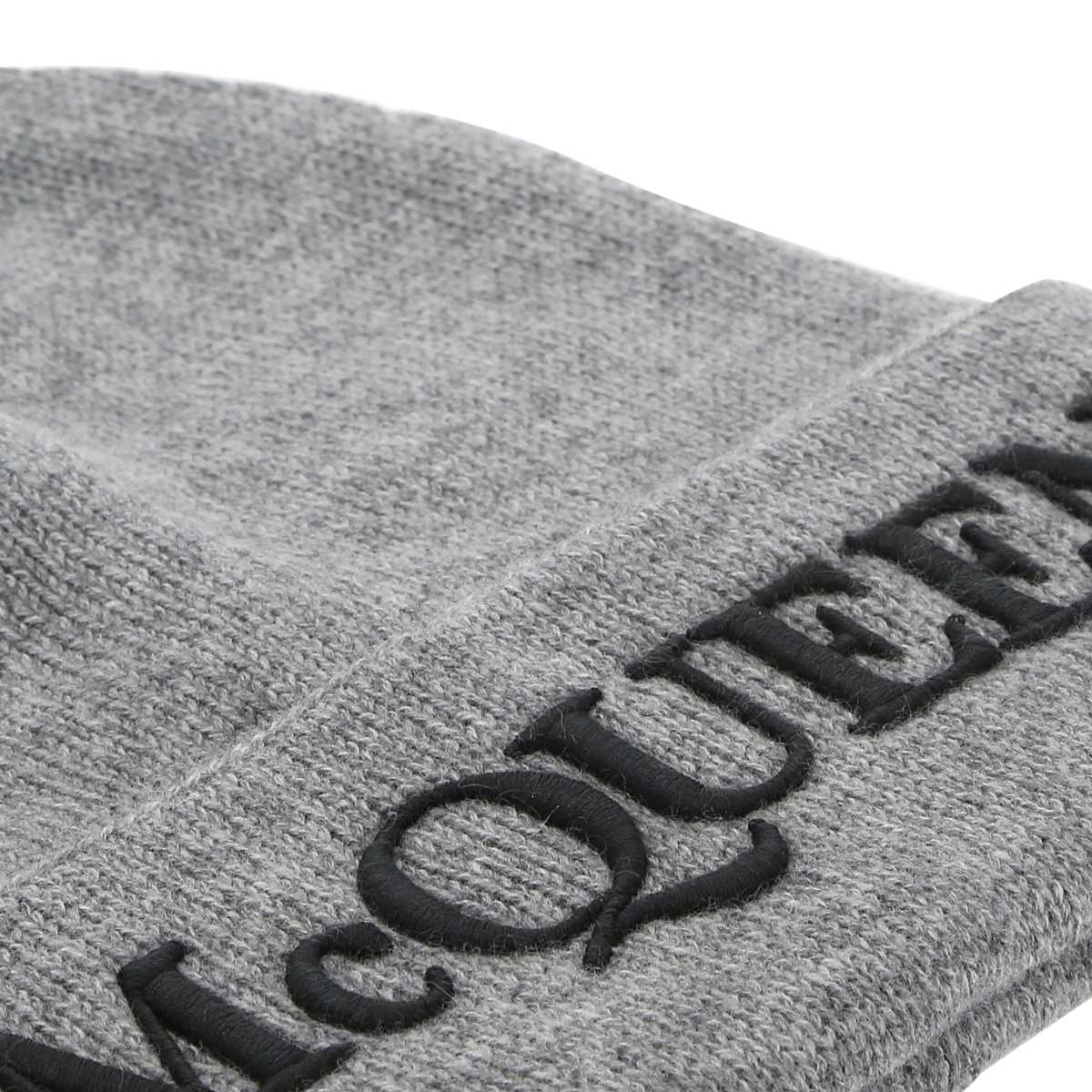 Alexander Mcqueen Men Grey Cashmere Beanie Hat