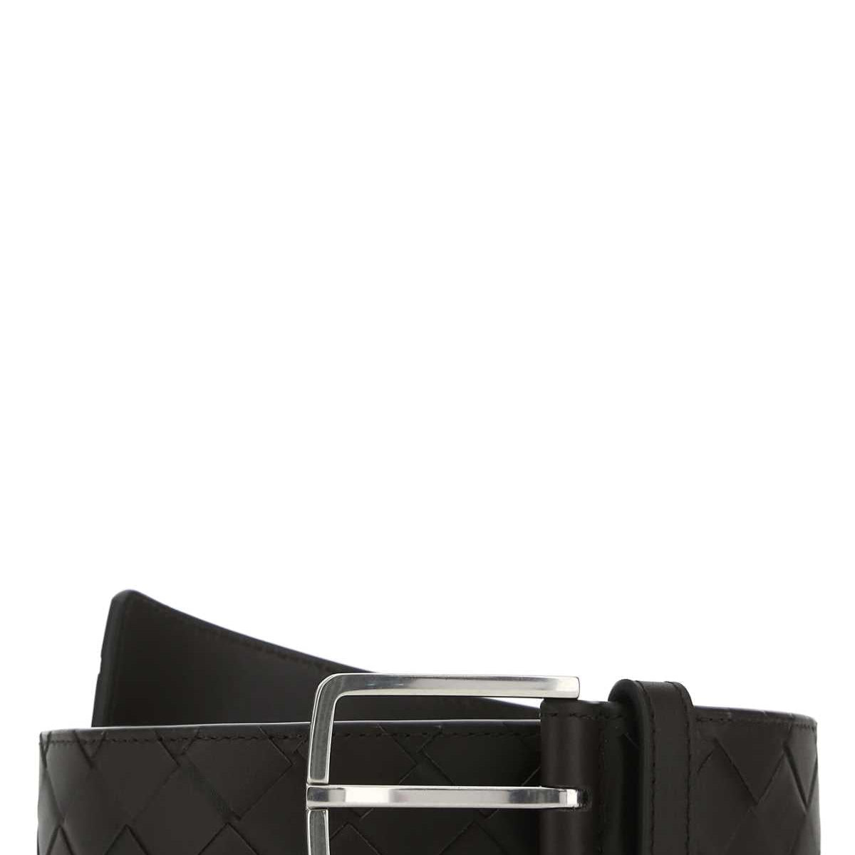 Bottega Veneta Men Dark Brown Leather Belt
