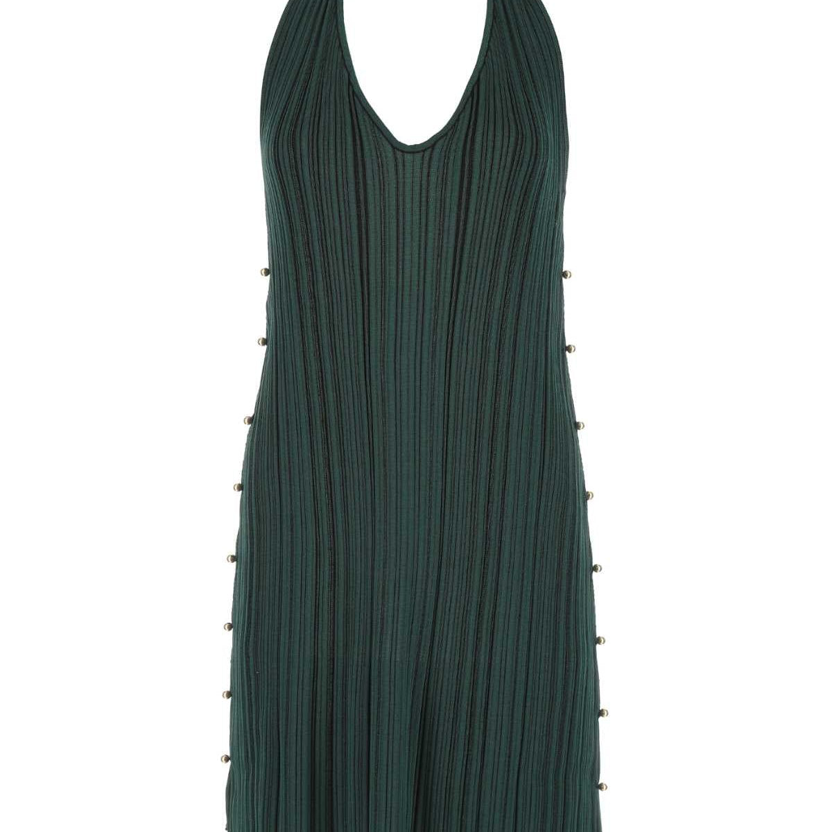Bottega Veneta Women Bottle Green Polyester Blend Mini Dress