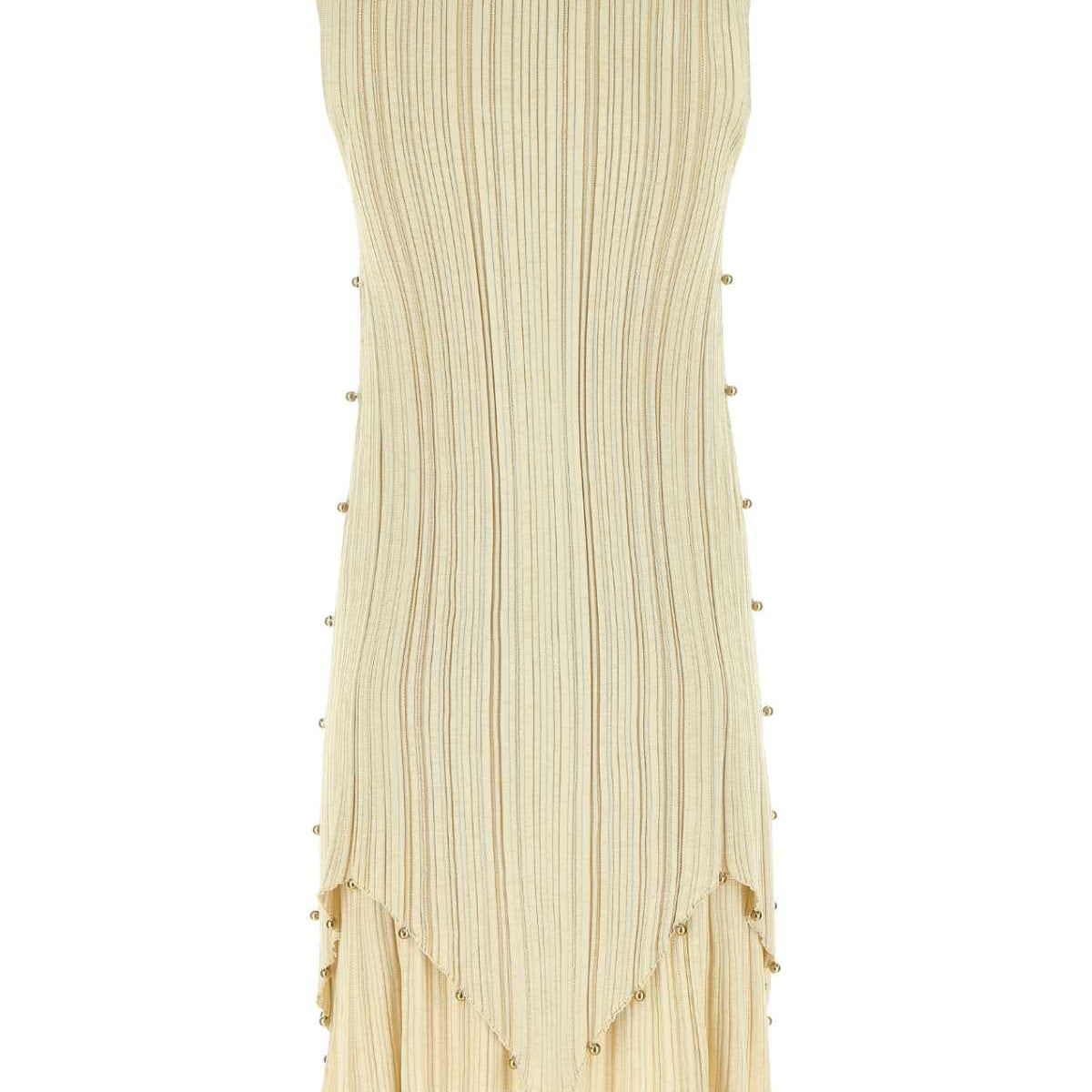 Bottega Veneta Women Gold Polyester Blend Dress