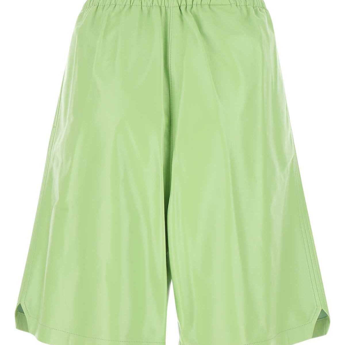 Bottega Veneta Women Pastel Green Leather Shorts