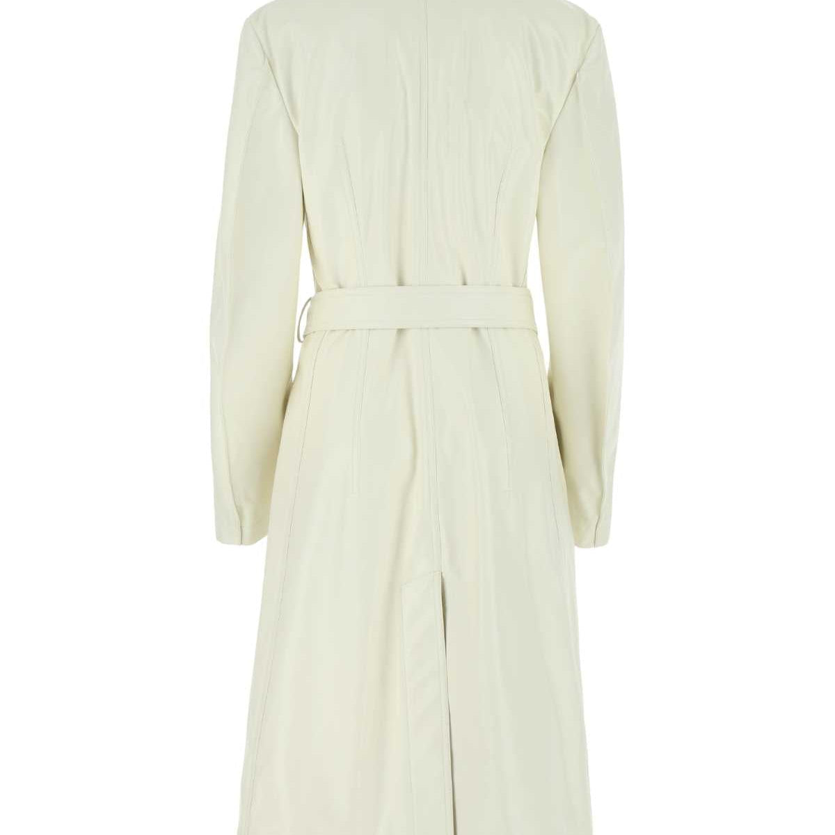 Bottega Veneta Women Ivory Leather Coat