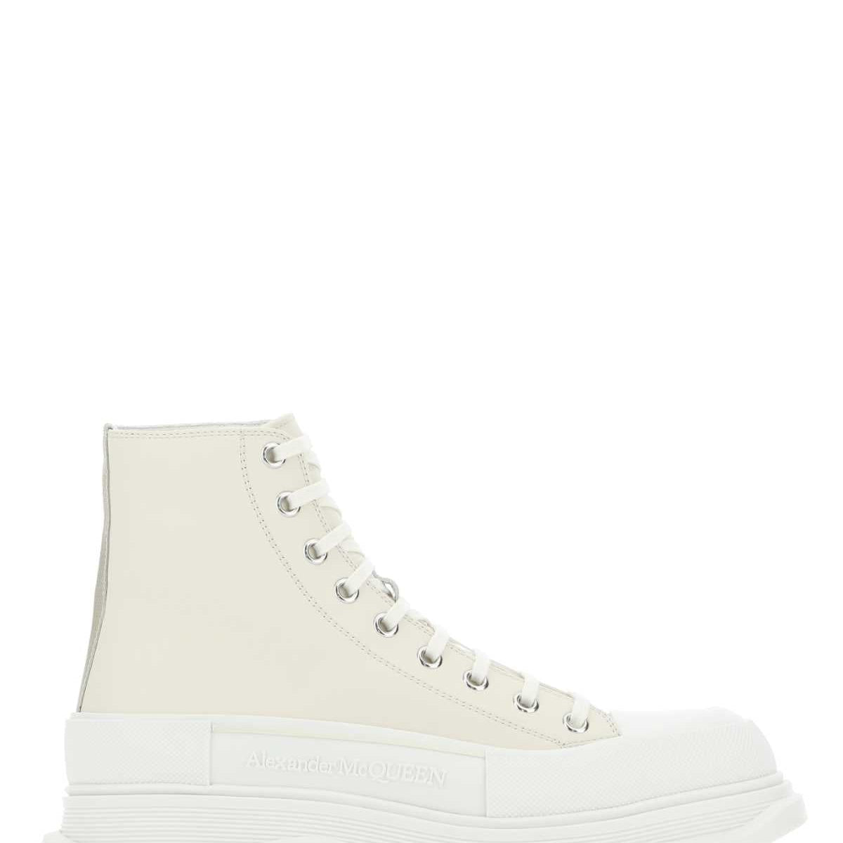 Alexander Mcqueen Men Sand Leather Tread Slick Sneakers