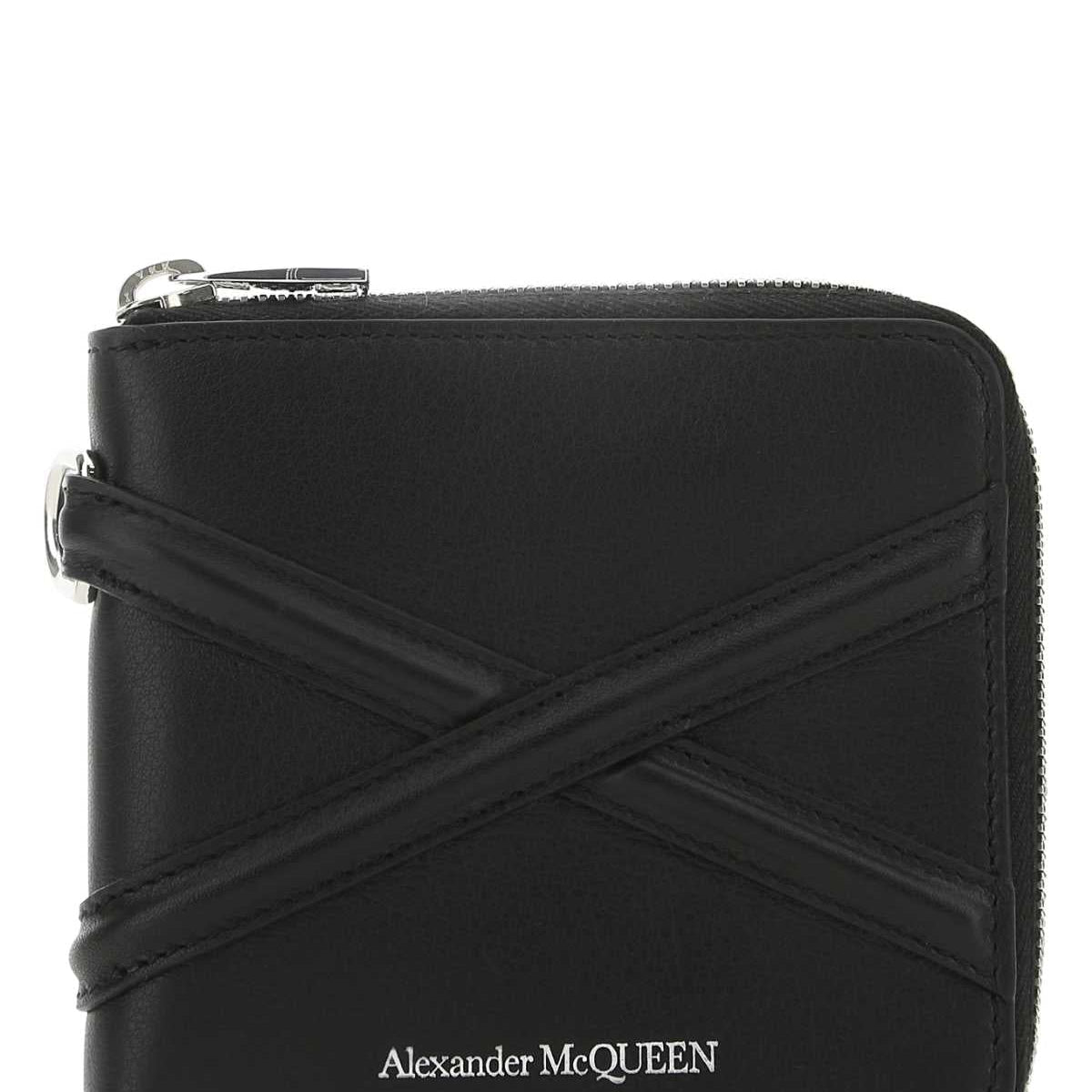Alexander Mcqueen Men Black Leather Wallet