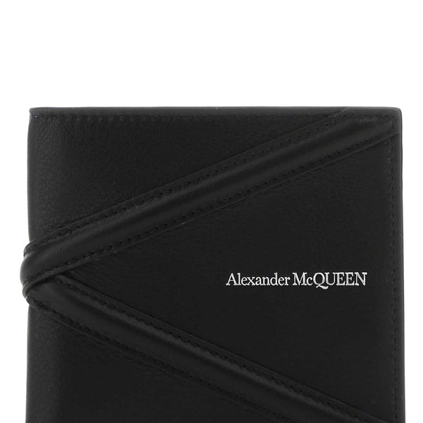 Alexander Mcqueen Men Black Leather Wallet