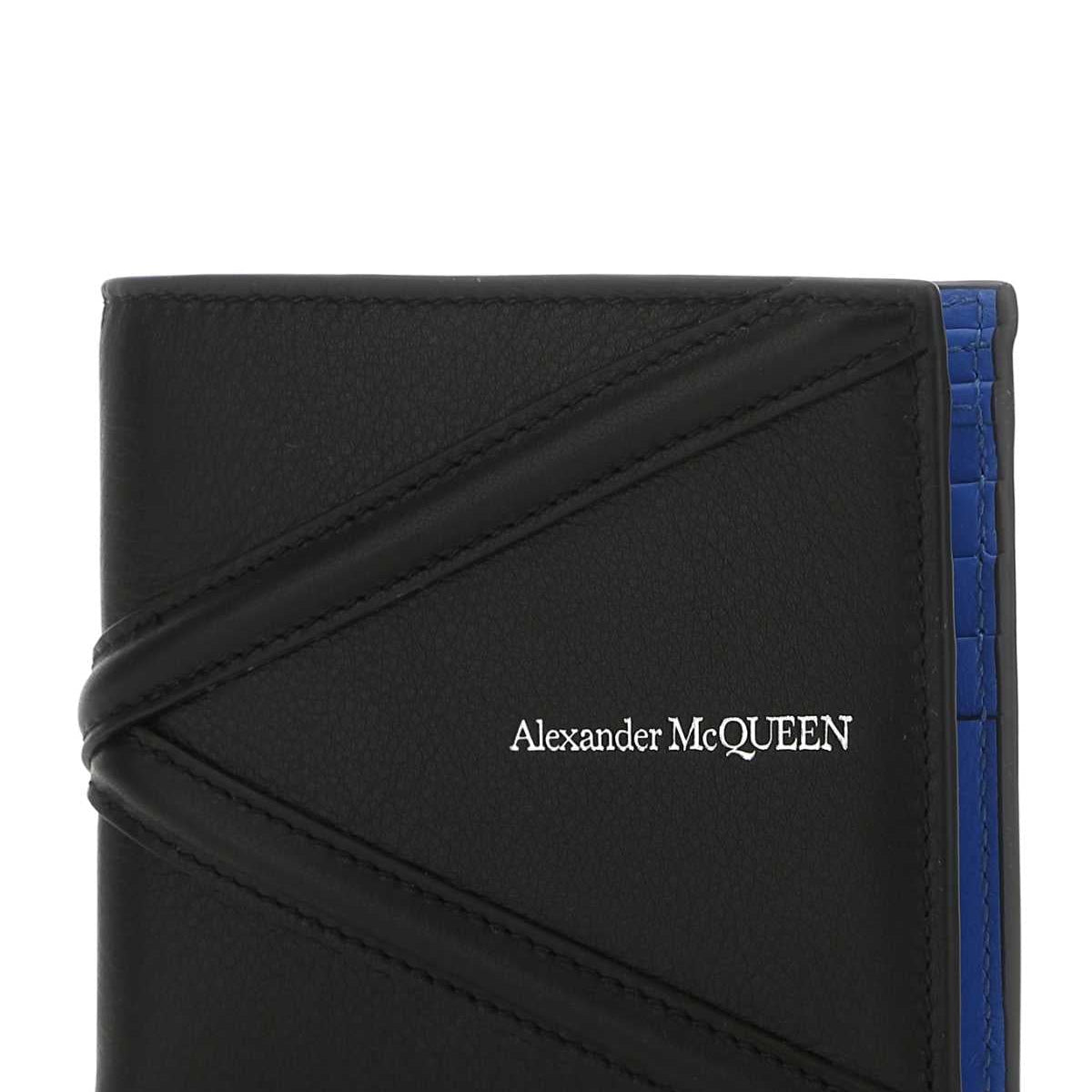 Alexander Mcqueen Men Black Leather Wallet
