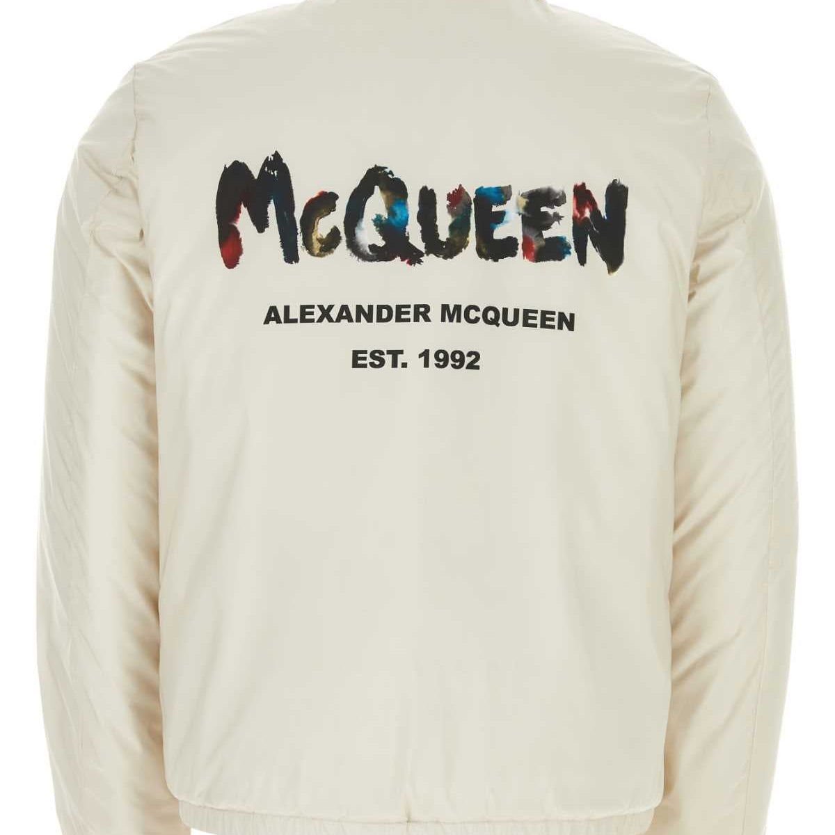 Alexander Mcqueen Men Sand Polyester Padded Jacket
