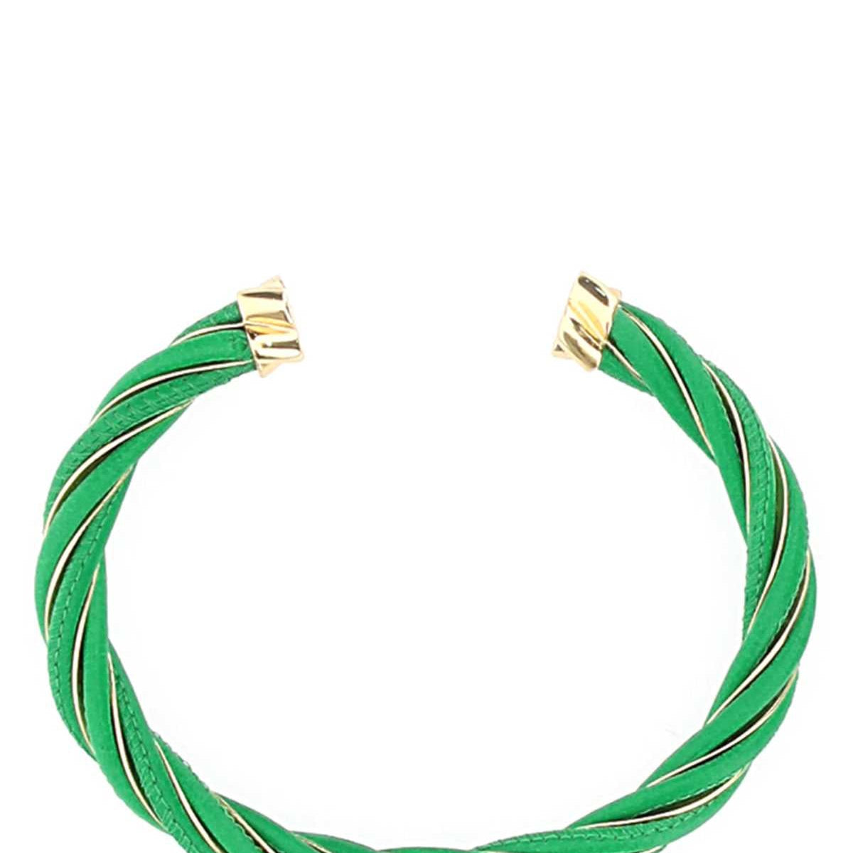 Bottega Veneta Women Grass Green Nappa Leather Twist Bracelet