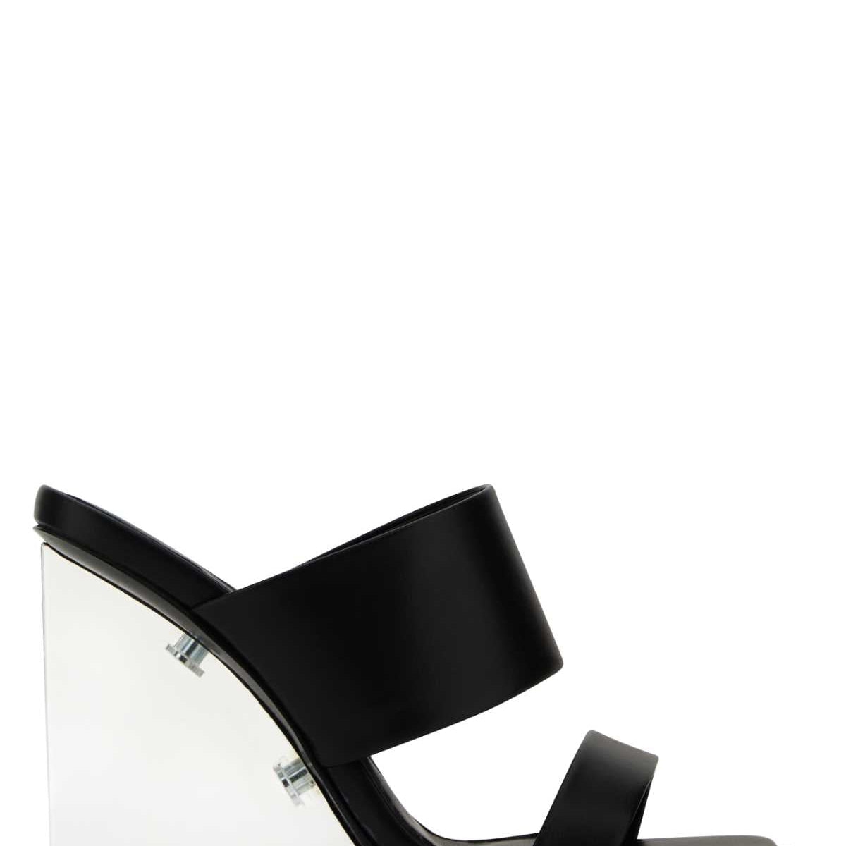 Alexander Mcqueen Women Black Leather Shard Mules