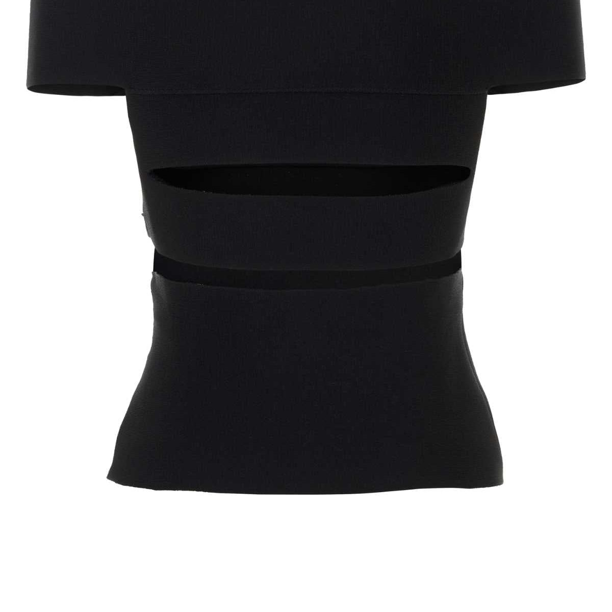 Alexander Mcqueen Women Black Stretch Viscose Blend Top