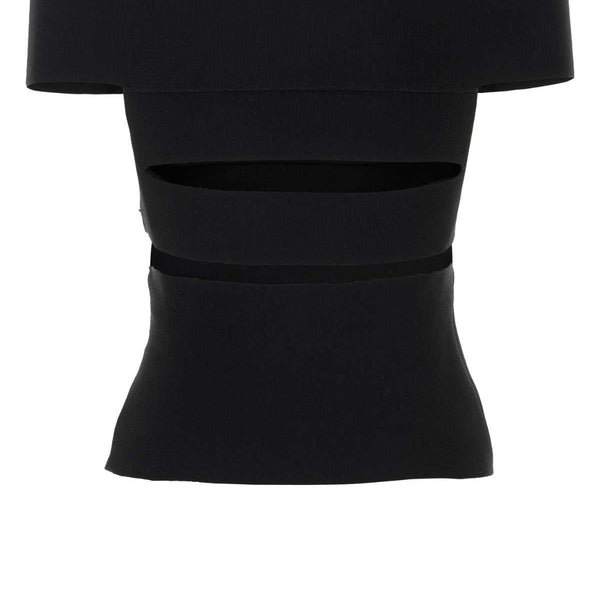 Alexander Mcqueen Women Black Stretch Viscose Blend Top