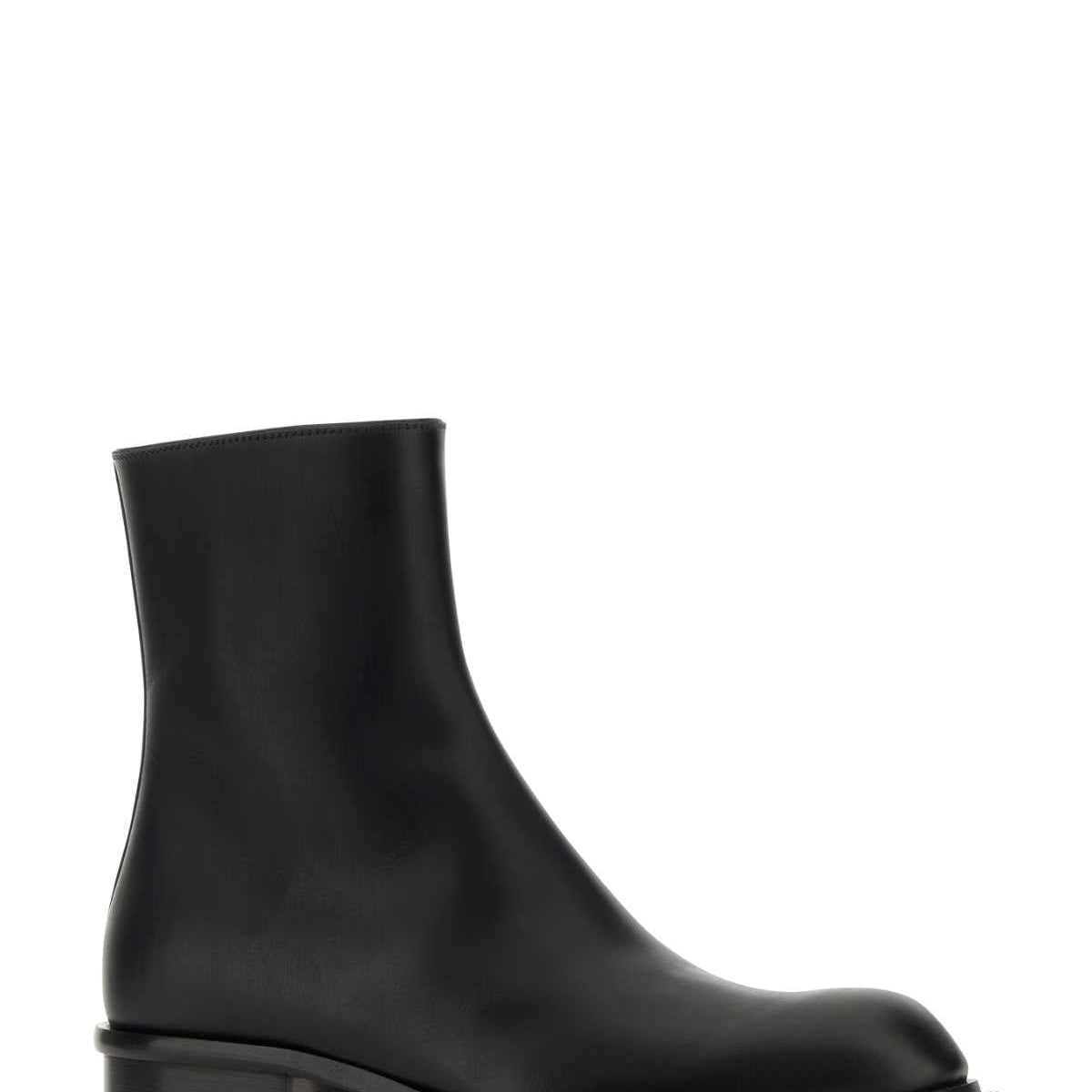 Alexander Mcqueen Men Black Leather Stack Ankle Boots