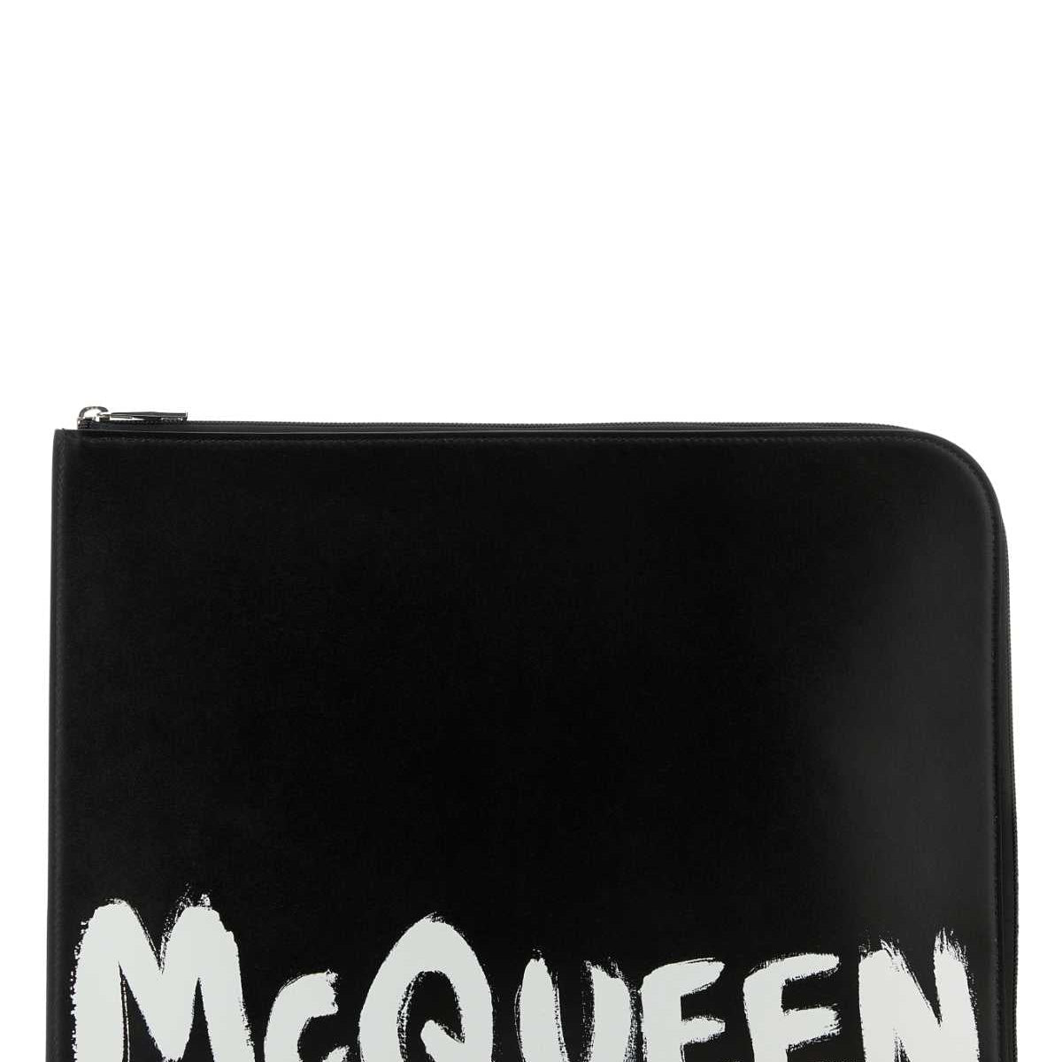 Alexander Mcqueen Men Black Leather Document Holder