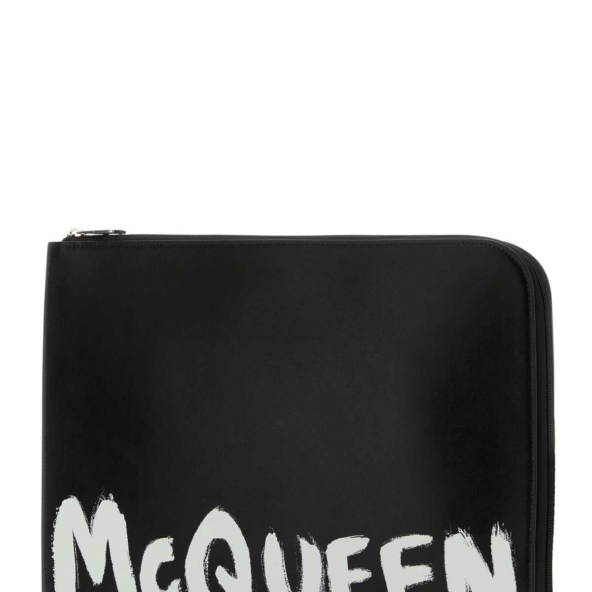 Alexander Mcqueen Men Black Leather Document Holder