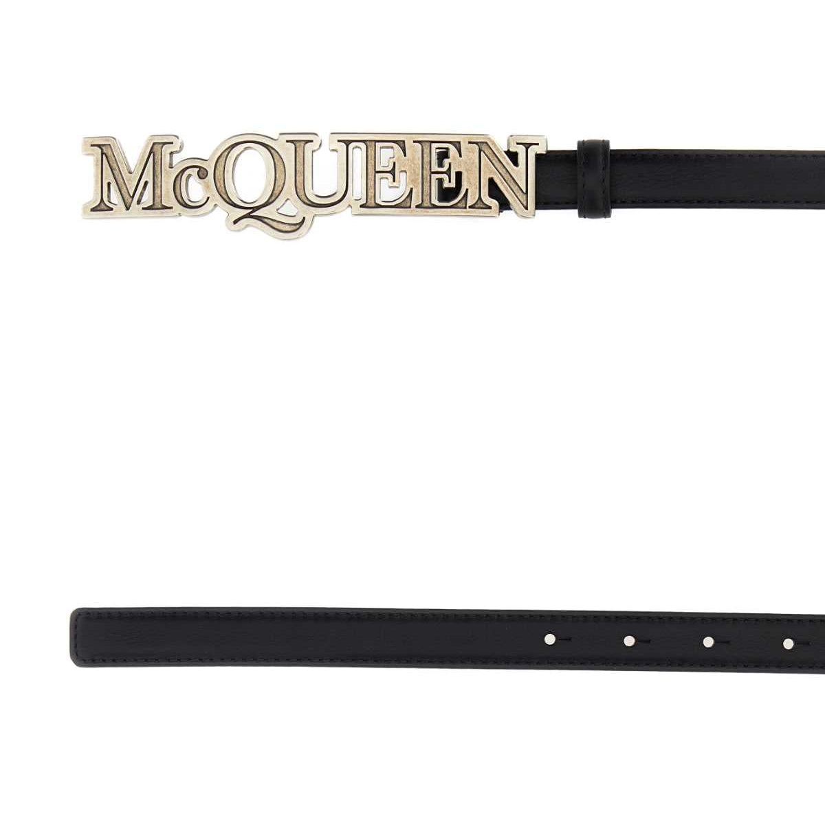 Alexander Mcqueen Men Black Leather Belt