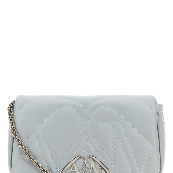 Alexander Mcqueen Women Powder Blue Leather Small Seal Shoulder Bag