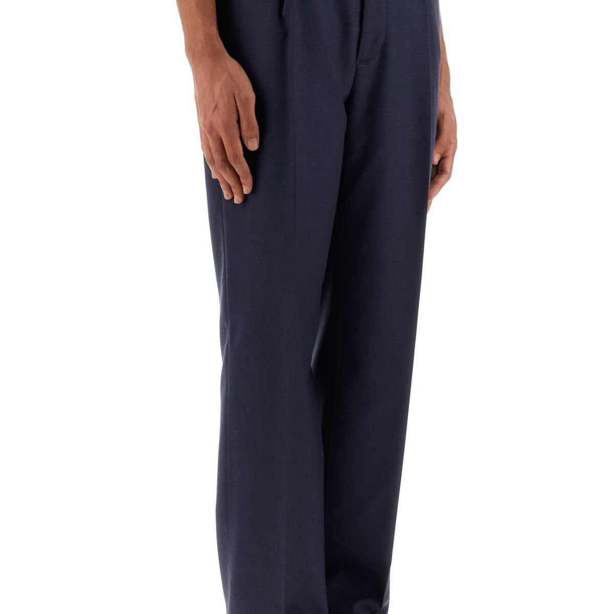 Fendi Men Blue Wool Pant