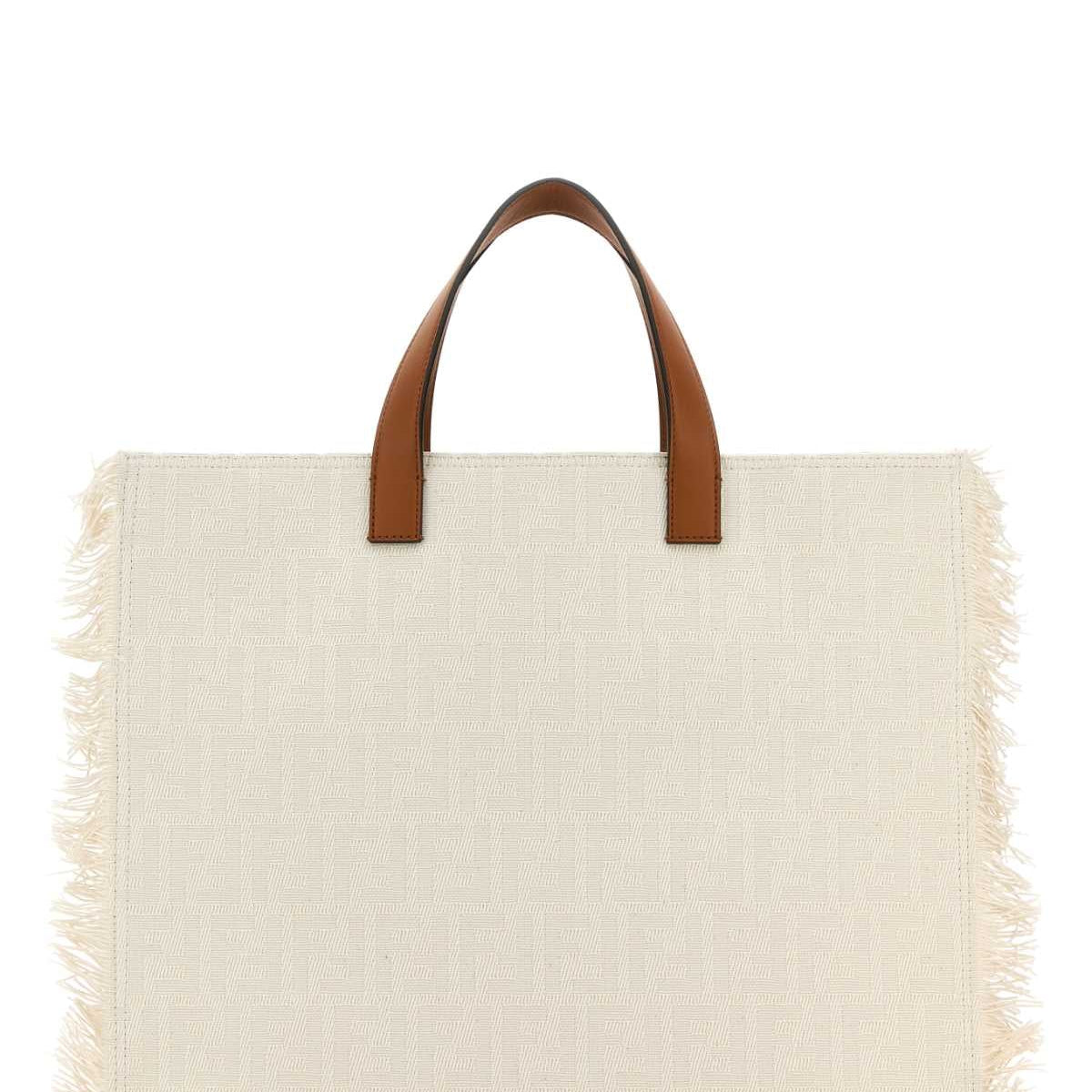 Fendi Men Embroidered Jacquard Ff Shopper Shopping Bag