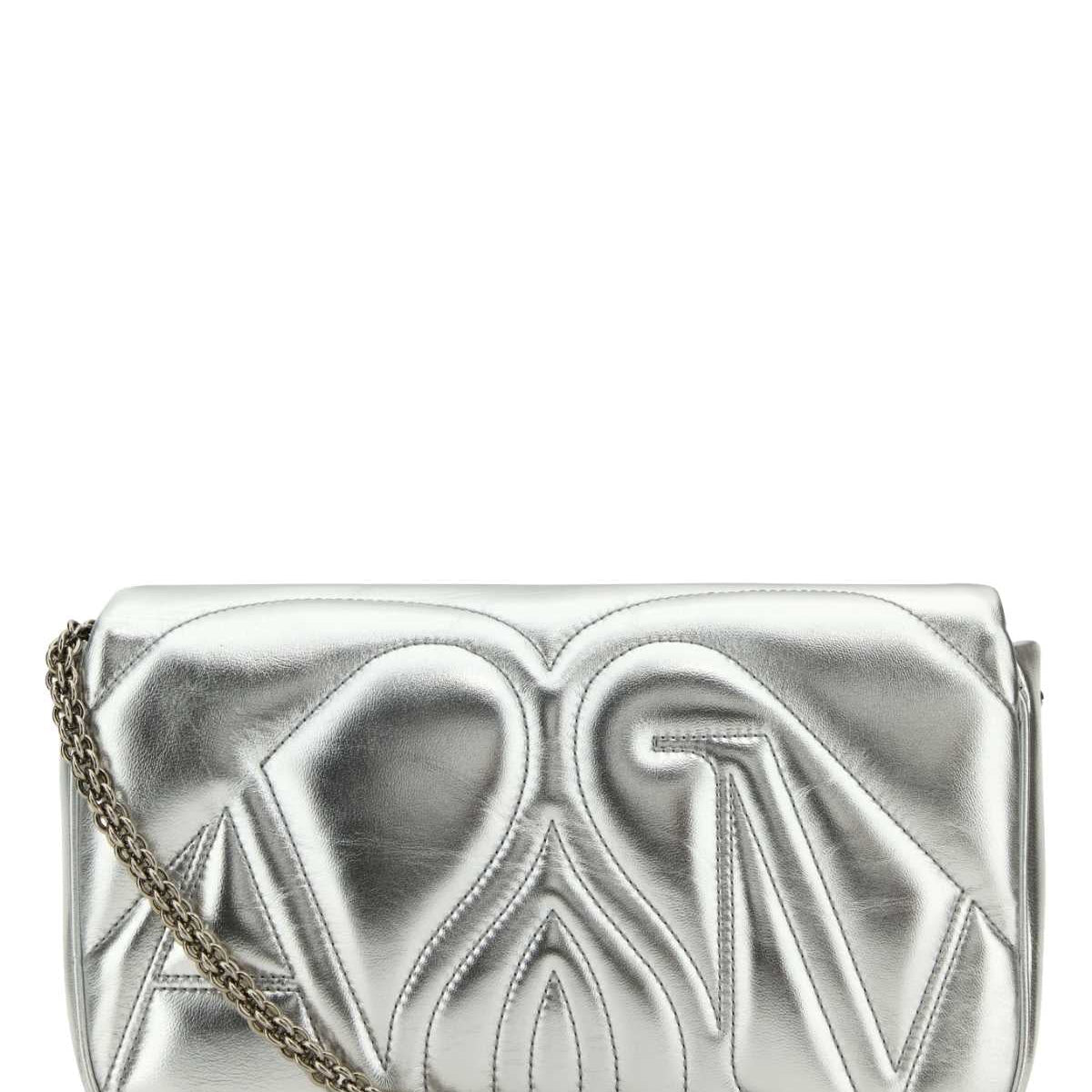 Alexander Mcqueen Women Silver Leather Small Seal Shoulder Bag