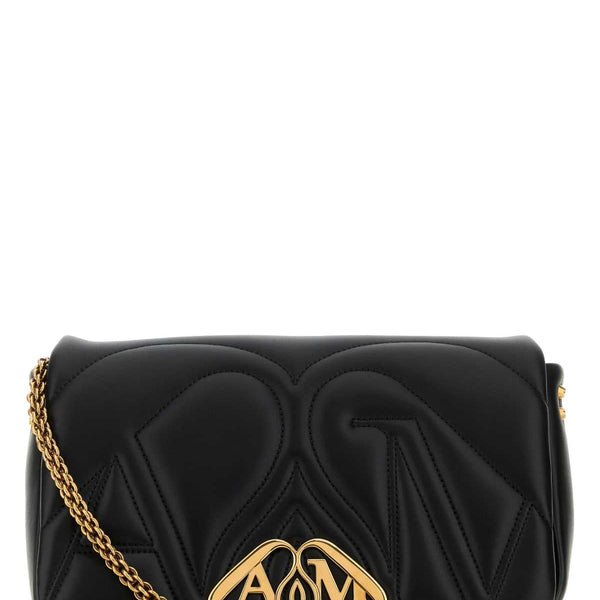Alexander Mcqueen Women Black Leather Small Seal Shoulder Bag