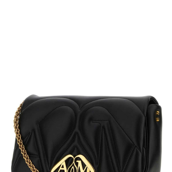 Alexander Mcqueen Women Black Leather Small Seal Shoulder Bag