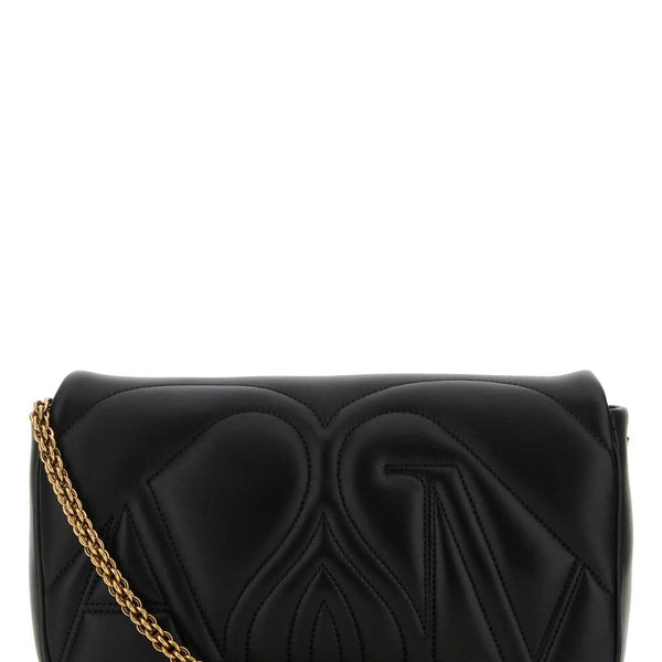 Alexander Mcqueen Women Black Leather Small Seal Shoulder Bag