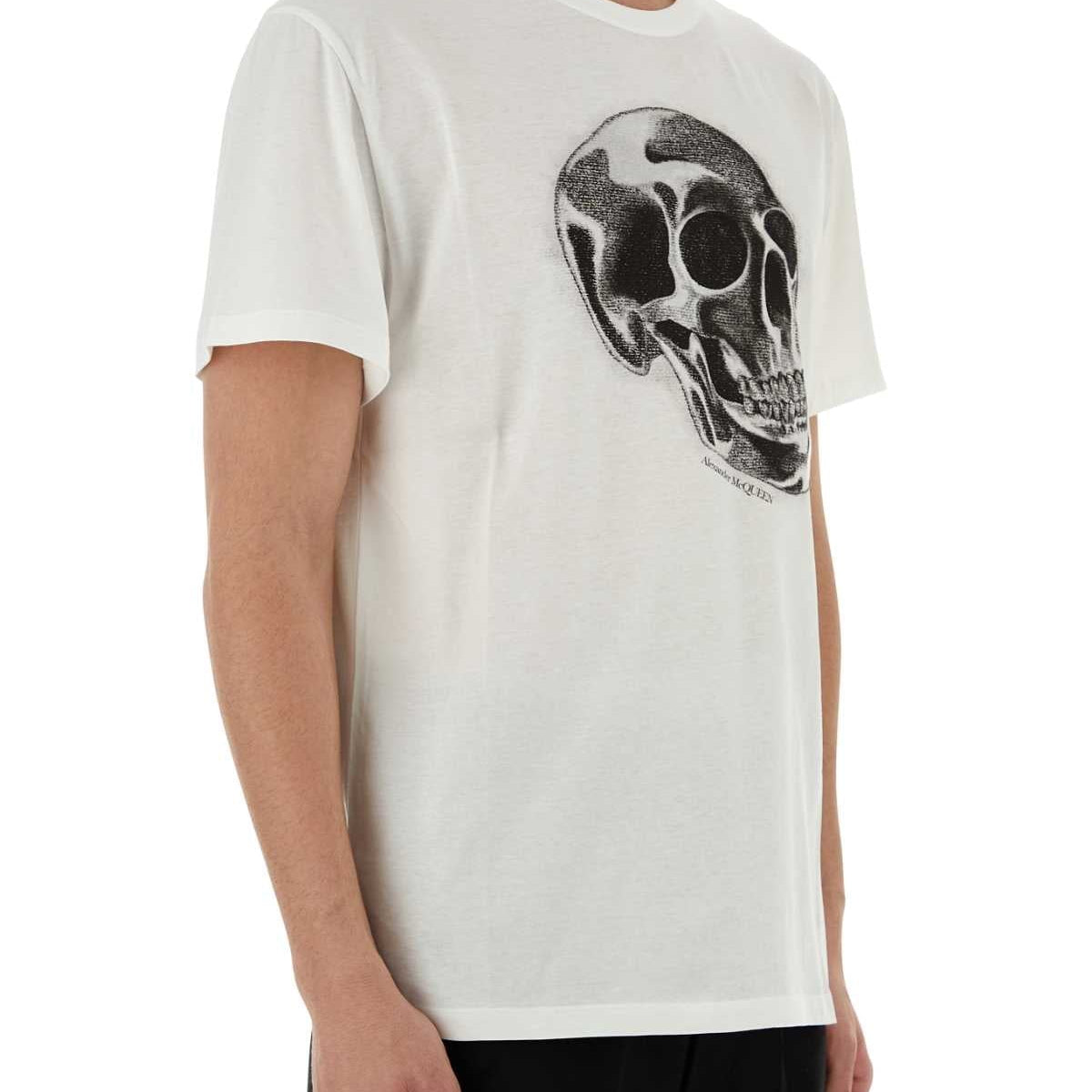 Alexander Mcqueen Men White Cotton T-Shirt