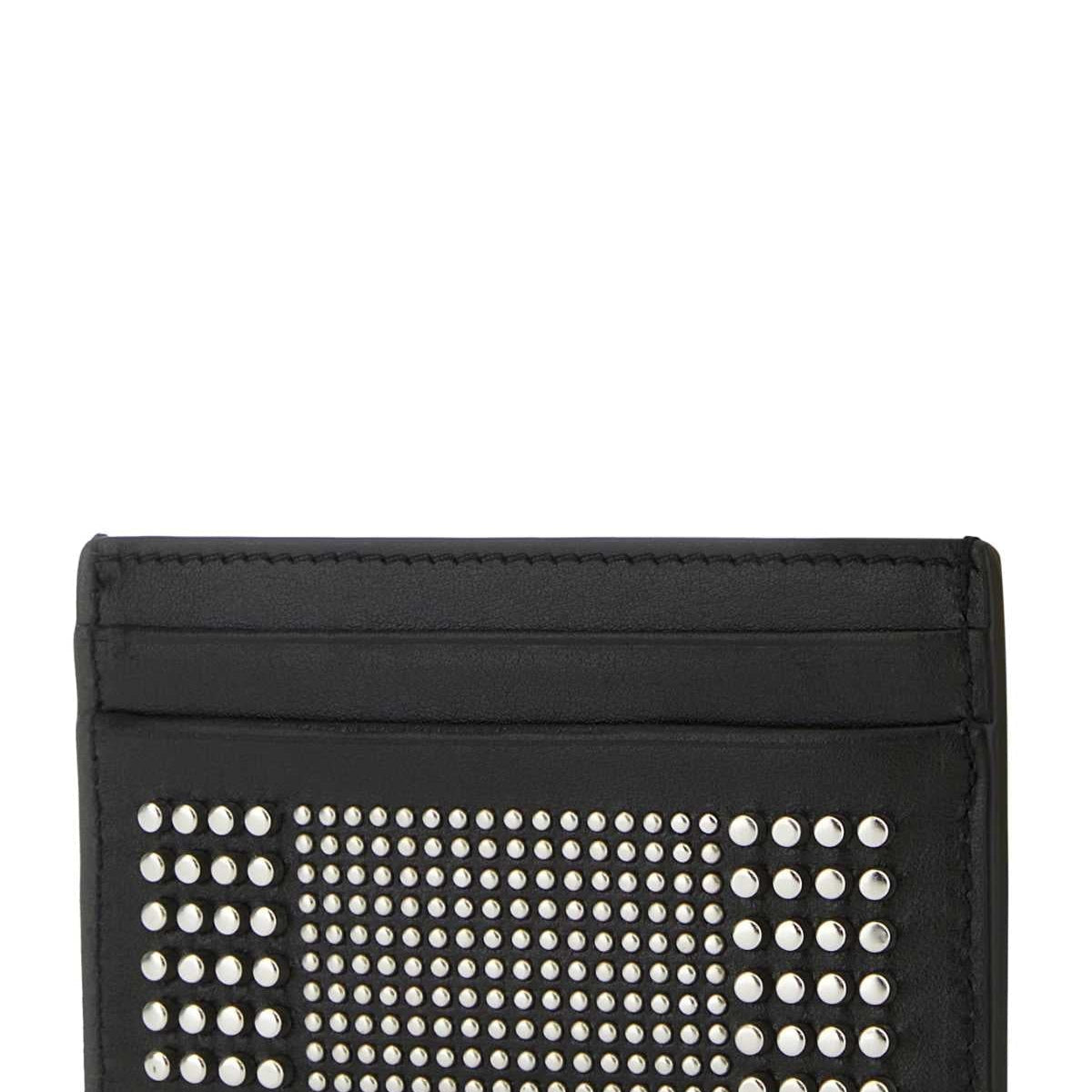 Alexander Mcqueen Men Black Leather Card Holder
