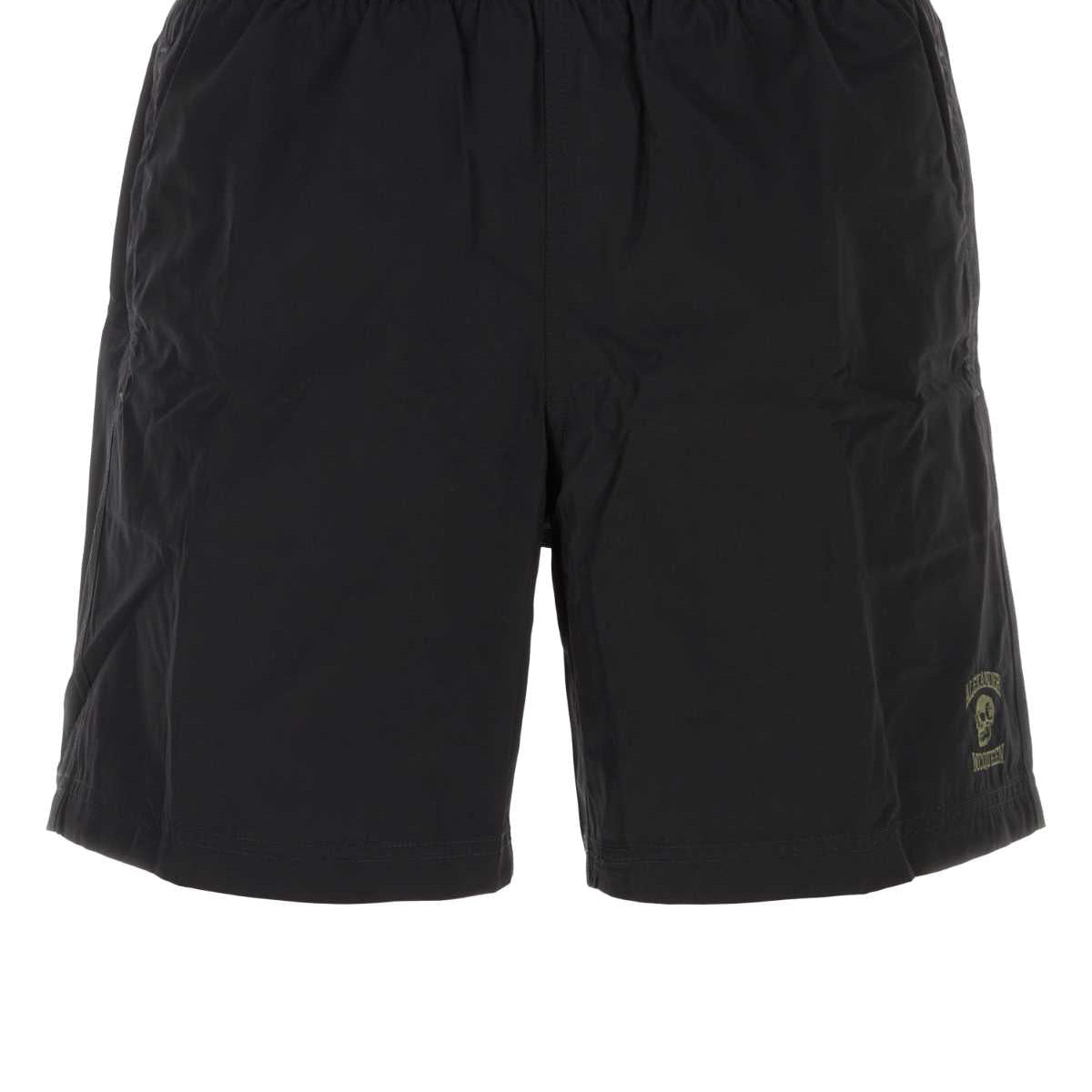 Alexander Mcqueen Men Black Nylon Swimming Shorts