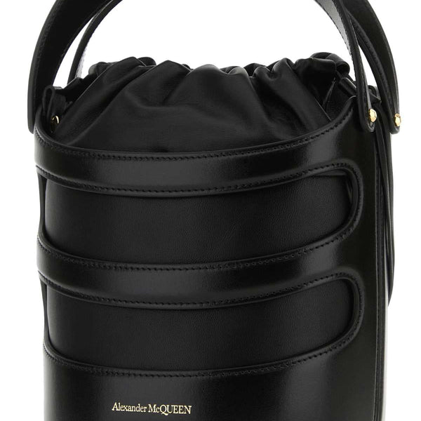 Alexander Mcqueen Women Black Leather The Rise Bucket Bag