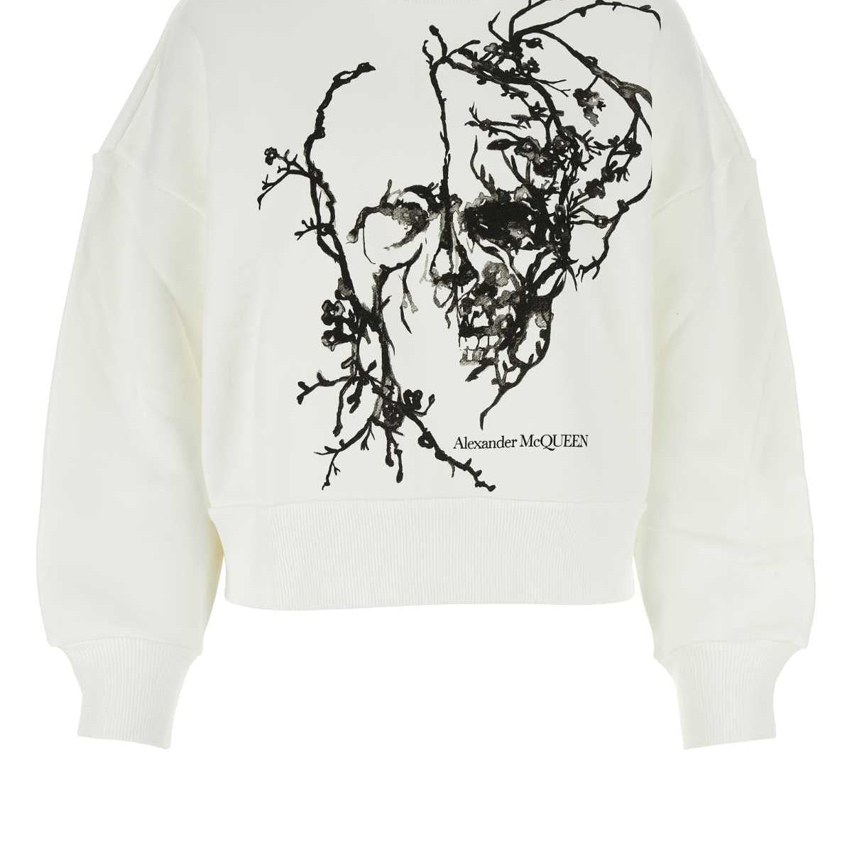 Alexander Mcqueen Women White Cotton Sweatshirt