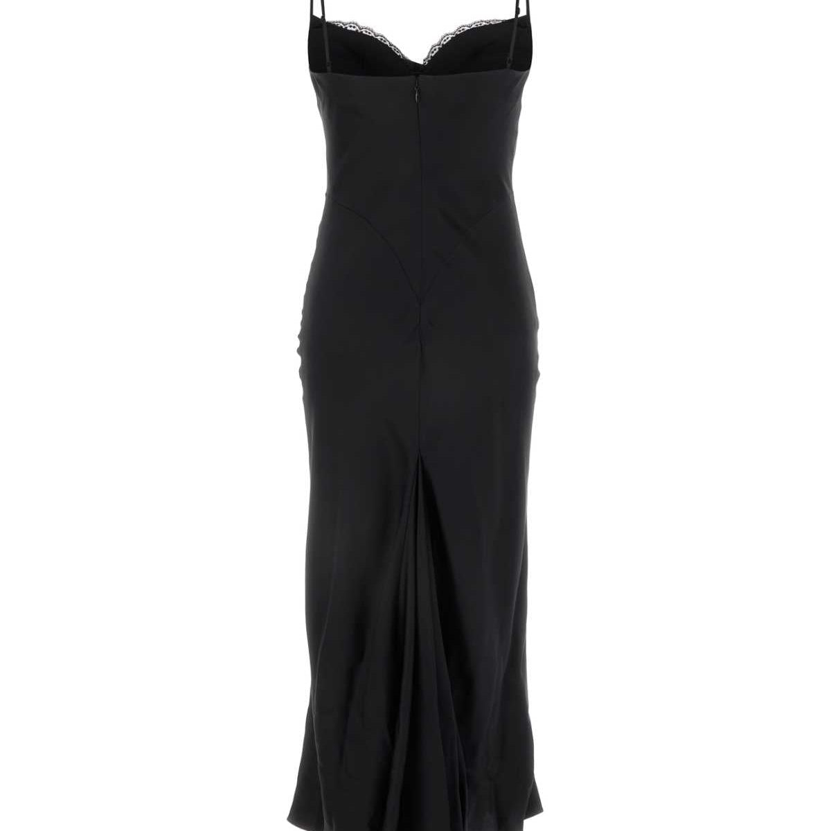 Alexander Mcqueen Women Black Satin Dress