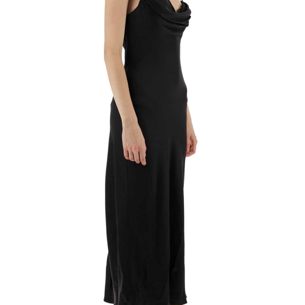 Alexander Mcqueen Women Black Satin Dress