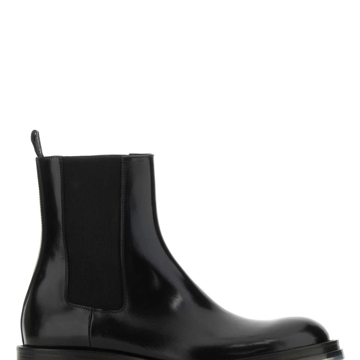Alexander Mcqueen Men Black Leather Float Ankle Boots