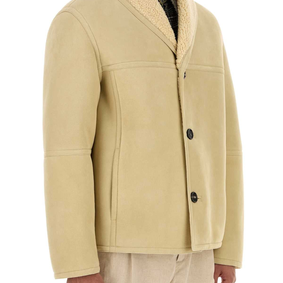 Bottega Veneta Men Sand Shearling Jacket